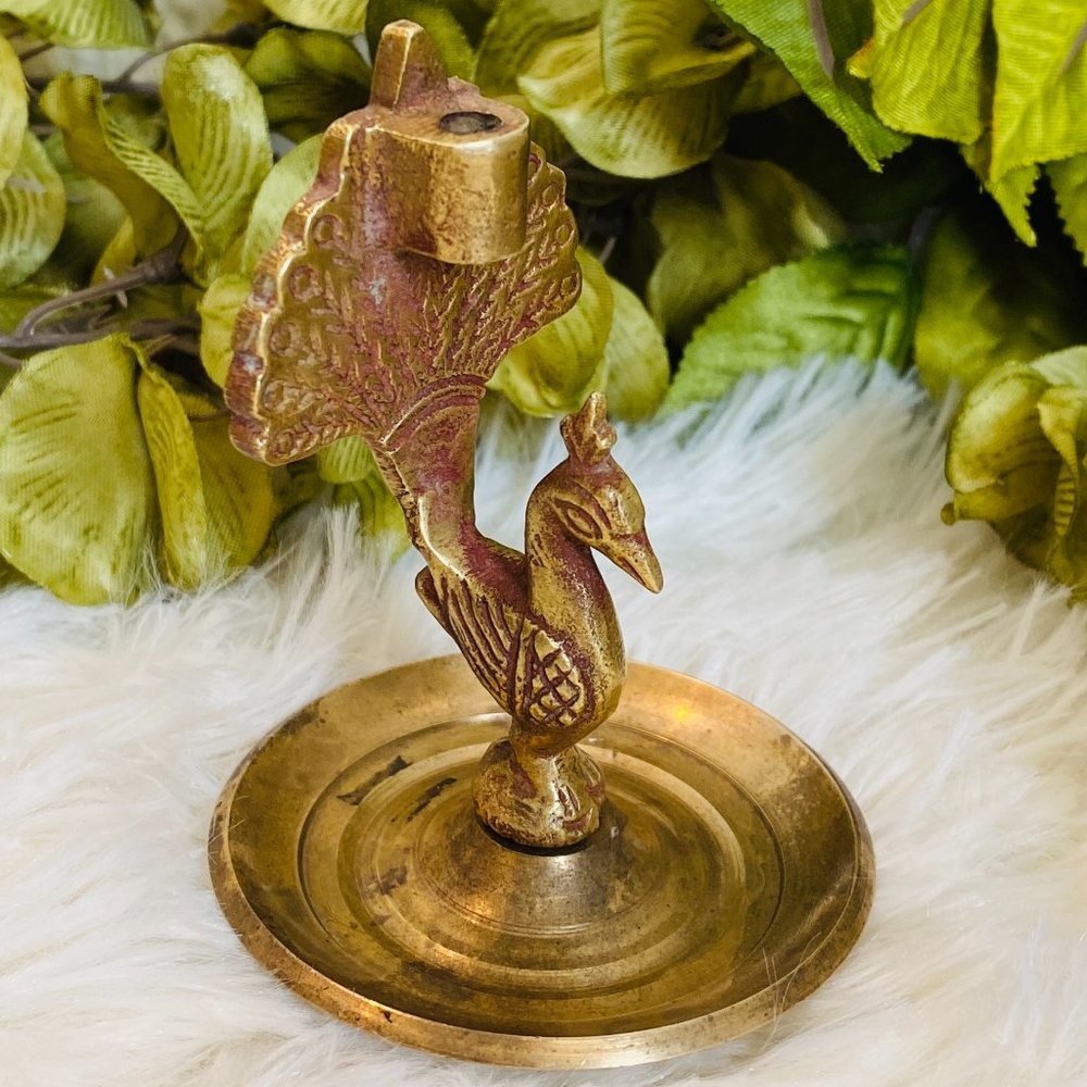 Vintage Brass Peacock Figurine "Pen Holder"?